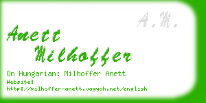 anett milhoffer business card
